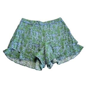 Anthropologie Ett:Twa Simone Sz XS Blue Green Tiered Ruffle Elephant Shorts